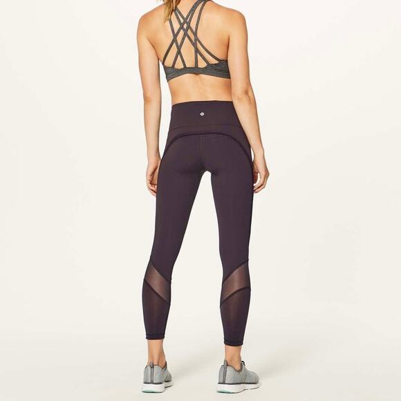 LULULEMON Fresh In Mesh High Rise Tights Leggings Pelt 6 - Picture 3 of 11